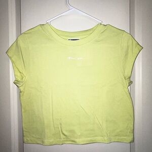 Champion Women's Cropped Crop Top Athletic Tee Bright Green Size S